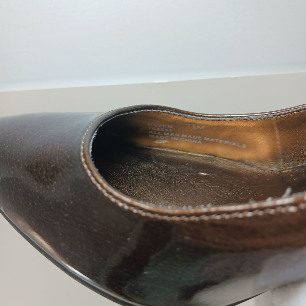 Etienne Aigner Womans Haven Pumps/ Heels Patent Brown Shimmer Size 7.5......... - Picture 4 of 12